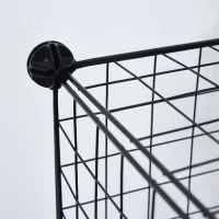 PawHut DIY Pet Playpen Wire Rabbit Cage for Kitten, Chinchillas & Small Animals with 6 Independent Trays - Black(m-14)