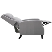 HOMCOM Reclining Manual Sofa Chair with 135 Degree Pushback, and Retractable Footrest, Grey(m-9)
