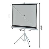 Homcom 84" Portable Projection Screen 4:3 Home Cinema Folding Adjustable Tripod Stand(m-3)