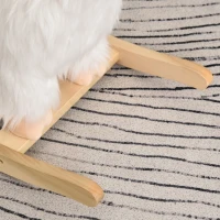 Qaba Kids Ride On Rocking Horse Sheep Style with Handle Grip Saddle Traditional Toy Gift for Children 18-36 Months Rocking Toy for Toddler White(m-10)