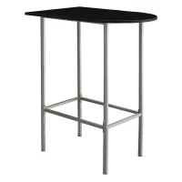 Monarch 36" x 24" Rectangular Space Saver Smooth Top Metal Framed Home Bar Height Table - Silver / Black Finish(m-1)