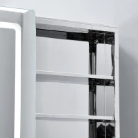 HOMCOM 30" LED Illuminated Wall Mirror Medicine Cabinet Bathroom Sliding Door Vertical Stainess Steel(m-10)