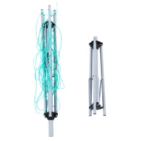 HOMCOM Foldable Umbrella Clothes Drying Rack Bed Sheet Dryer Aluminum 3 Arms 18 Lines 52.5ft Indoor Outdoor Pre-Assembled(m-7)