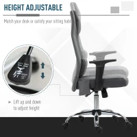 Vinsetto Mesh Office Chair with Rechargeable Electric Vibration Massage Lumbar Rocking, with Pillow, Wheels - Grey(m-5)