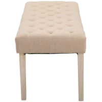 HOMCOM Modern Simplicity Household Bed End Footstool with Soft Sponge Cushion  52" W  Beige(m-7)