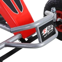Aosom Pedal Go Kart, 4 Wheels Pedal Ride On for Boys & Girls with Rubber Wheels, Adjustable Seat & Sharp Handling - Red(m-11)