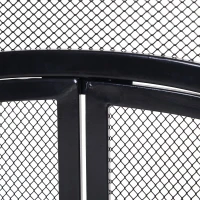 HOMCOM Fireplace Mesh Screen with Hinged Magnetic Doors and Standing Decorative Scrollwork(m-9)