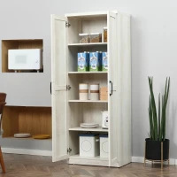HOMCOM 63" 2-Door Kitchen Pantry, Freestanding Storage Cabinet with 2 Adjustable Shelves for Kitchen or Living Room, White(m-11)
