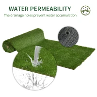 Outsunny 13' x 3.3' Synthetic Artificial Grass Turf Realistic Fake Thick Grass with UV Protection & Drain Holes, Outdoor Easy to Clean Lawn Pet Turf with High Density, 1.2'' Height(m-5)