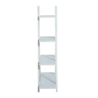 HOMCOM Wooden A Frame Bookshelf 4-tier Ladder Display Shelf Storage Stand Home Furniture White(m-5)