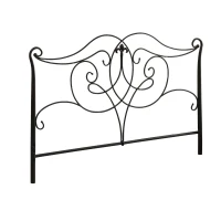 Monarch 62" Traditional Scrolled Black Metal Motif Headboard - Fits Full or Queen Size Bed Frame(m-1)