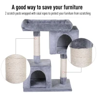 PawHut Multi-Level Cat Tree with Sisal-Covered Scratching Posts Large Perch(m-5)