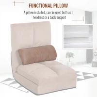 HOMCOM 5-Position Floor Lazy Sofa Chair Adjustable Folding Couch Video Gaming Bed Brown(m-7)