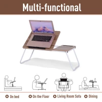 Vinsetto Portable Folding Laptop Bed Table Adjustable Angle Desk Stand Reading Holder(m-5)