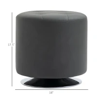HOMCOM 360° Swivel Foot Stool Round PU Ottoman w/ Thick Padding and Solid Steel Base(m-3)