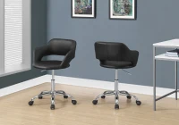 Monarch Faux Leather Hydraulic Swivelling Office Chair - Black / Chrome(m-2)