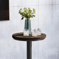 HOMCOM 42" Rustic Bar table Industrial Metal Pine Wood Top Adjustable Standing Pub Table(m-10)