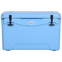 Outsunny 50 Quart Heavy Duty Ice Cooler Outdoor Insulated Cooling Box Easy Portable Cooling Bin Blue(m-2)