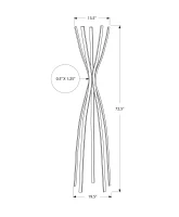 Monarch 72" Contemporary Modern 5-Hook Metal Coat Tree Hanger Rack - Black Finish(m-4)