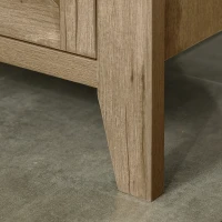 HOMCOM Sideboard, Farmhouse Buffet Cabinet with Storage Open Shelf, 2 Drawers and Open Countertop, Oak Finish(m-15)