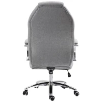 Vinsetto Office Chair Ergonomic Design Linen Surface Foam Padded w/ Adjustable Height & Armrest Gray(m-6)