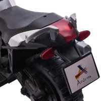 Aosom 6V Kids Motorcycle Dirt Bike Electric Battery-Powered Ride-On Toy Off-road Street Bike for Children with Rechargeable Battery, Pedal, Horn, Headlights, and Training Wheels for Balance White(m-12)