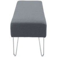 HOMCOM Upholstered Bed end Bench Footrest Stool Upholstered Ottoman Entryway Linen(m-7)