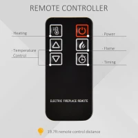 HOMCOM 23" Electric Fireplace Logs with Realistic Ember Bed, Fireplace Heater Insert with Remote Control, Timer, 1400W, Black(m-7)