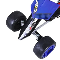 Aosom Kids Go Kart, 4 Wheeled Ride On Pedal Car, Racer for 3 years, for Boys and Girls, Outdoor - Blue(m-11)
