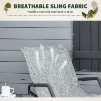 Outsunny Folding Zero-Gravity Rocking Chair, Sun Lounger for Backyard or Pool, Ergonomic Design for Ultimate Comfort, Grey(m-6)