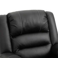 HOMCOM Vibrating Massage PU Leather Recliner Chair, Footrest with Remote Control, and 8 Massaging Points, Black(m-15)