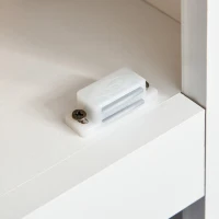 HOMCOM Home Office Computer Desk with Lower Storage Cabinet and X Bar Metal Frame, White(m-14)