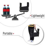 PawHut 4 Step Foldable Portable Pet Stairs Ramp Compact and Lightweight Nonslip Oxford Waterproof, includes safety tether for Indoor Outdoor Use, Black(m-6)