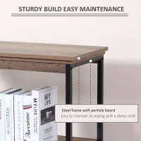 HOMCOM 4-Tier Industrial Bookshelf, Floor Standing Display Shelf, Bookcase with Metal Frame and Storage Shelving unit for Home Office, Living Room, Bedroom, Brown(m-7)