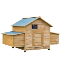 PawHut Wood Chicken Coop Poultry Hen House w/ nesting box Backyard(m-2)