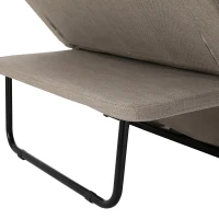 HOMCOM 4-In-1 Design Convertible Sofa Tea Table Lounge Chair Single Bed with 5-Level Adjustable Backrest, Footstool and Metal Frame for Living Room Bedroom, Light Brown(m-11)