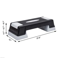 Soozier Aerobic Stepper 3-Level Riser Fitness Cardio Workout Steps 4.7" - 6.7" - 8.7"(m-3)