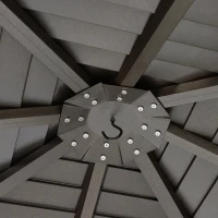 Outsunny 10' x 10' Hardtop Gazebo Canopy with Galvanized Steel Roof, Aluminum Frame, Hook, Outdoor Gazebo with Netting and Curtains for Patio, Garden, Backyard, Deck, Lawn, Light Brown(m-13)