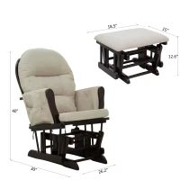 HOMCOM Nursery Glider Ottoman Set Suede Living Rome Beige(m-3)