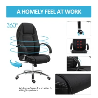 Vinsetto Office Chair Ergonomic Design Linen Surface Foam Padded w/ Adjustable Height & Armrest Black(m-4)