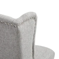 HOMCOM Counter Height Bar Stools Set of 2, Upholstered 26.75" Seat Height Barstools, Light Gray(m-14)