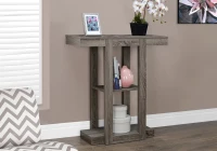 Monarch 32" Modern 3-Tier Straight Line Design Accent Console Table - Dark Taupe Finish(m-2)