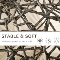 PawHut 20.5" Rattan Cat Bed, Kitten House, Elevated Round Condo for Comfort and Circulation with Cushion, Round Design(m-6)