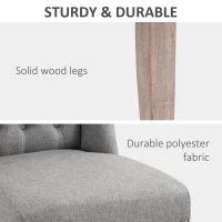 HOMCOM Counter Height Bar Stools Set of 2, Upholstered 26.75" Seat Height Barstools, Light Gray(m-6)