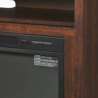 HOMCOM 43.75" W x 31.5" H Electric Fireplace Mantel TV Stand, Media Console Center Cabinet with Two Shelves and Remote Control, Brown(m-15)