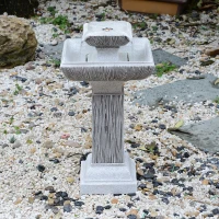 Outsunny 2-tier Water Fountain Feature Cascade Classical LED Light Effect Patio(m-4)