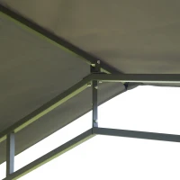 Outsunny 9.8' x 9.8' Outdoor Patio Gazebo Pavilion Canopy Tent Steel- Grey(m-9)