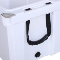Outsunny 50 Quart Heavy Duty Ice Cooler Outdoor Insulated Cooling Box Easy Portable Cooling Bin White(m-6)