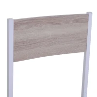 HomCom 5 Piece Drop Leaf Counter Height Dining Table and Chairs Set - Light Grey / White(m-13)