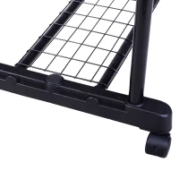HOMCOM Heavy Duty Double Rail Clothes Rack Clothing Garment Rack with Wheels and Bottom Shelf(m-7)